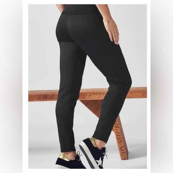 Kessley  Black Zip Details Fitted Pants Black L - Picture 2 of 11